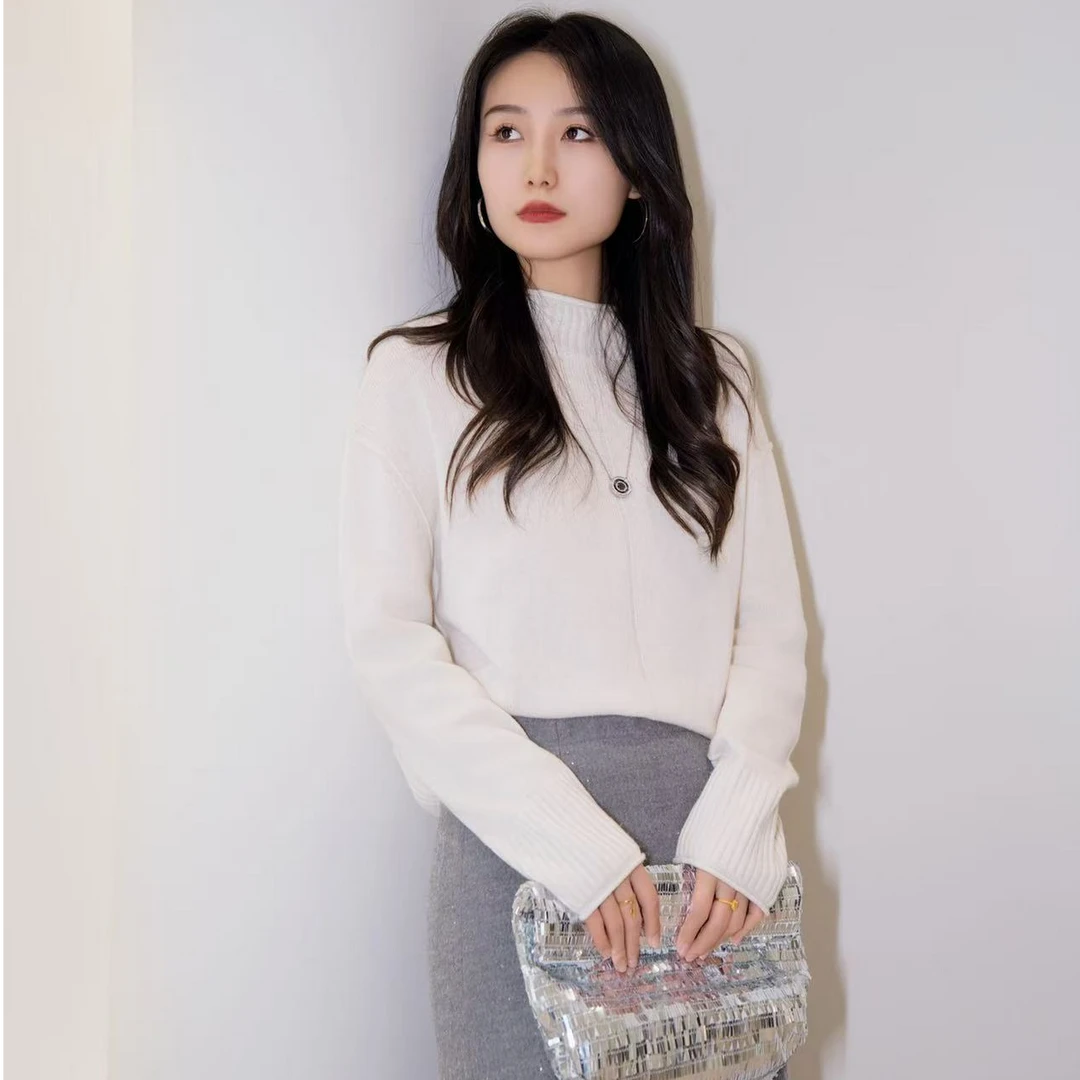 阿玛施AMASS【白月光】时尚宽松半高领针织5399644