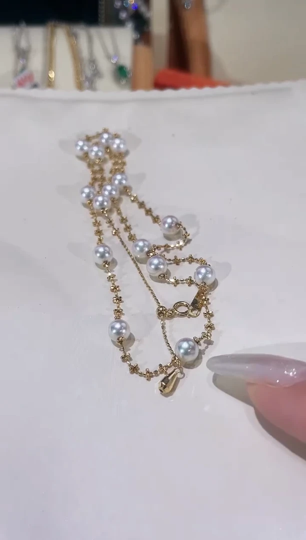 海水珍珠18K金镶嵌颈饰项链