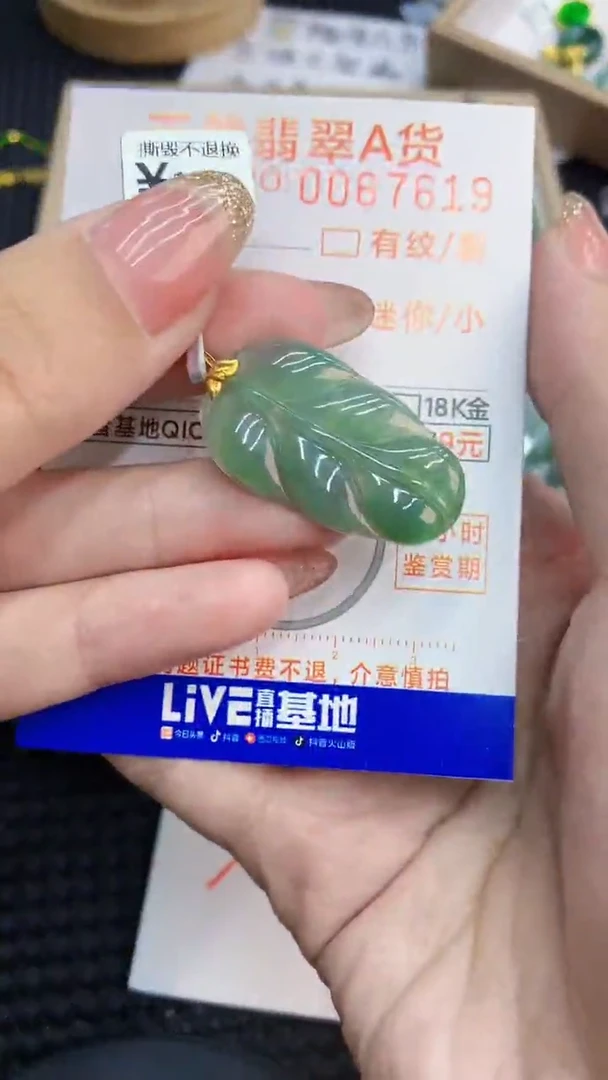 翡翠18K金镶嵌颈饰            8