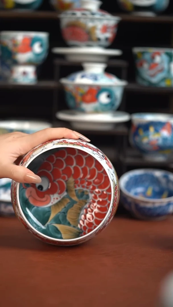 老师作品九鱼茶渣缸（微瑕福利）