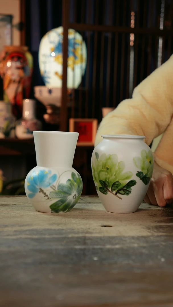 【闪购商品】瓷片景德镇纯手工釉下彩精品花瓶