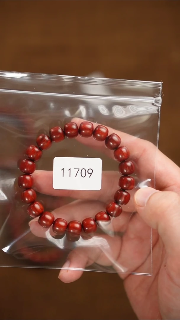 手串/手链小叶紫檀初****薇11709-纯手磨0.9cm*1.0cm老型珠 单圈