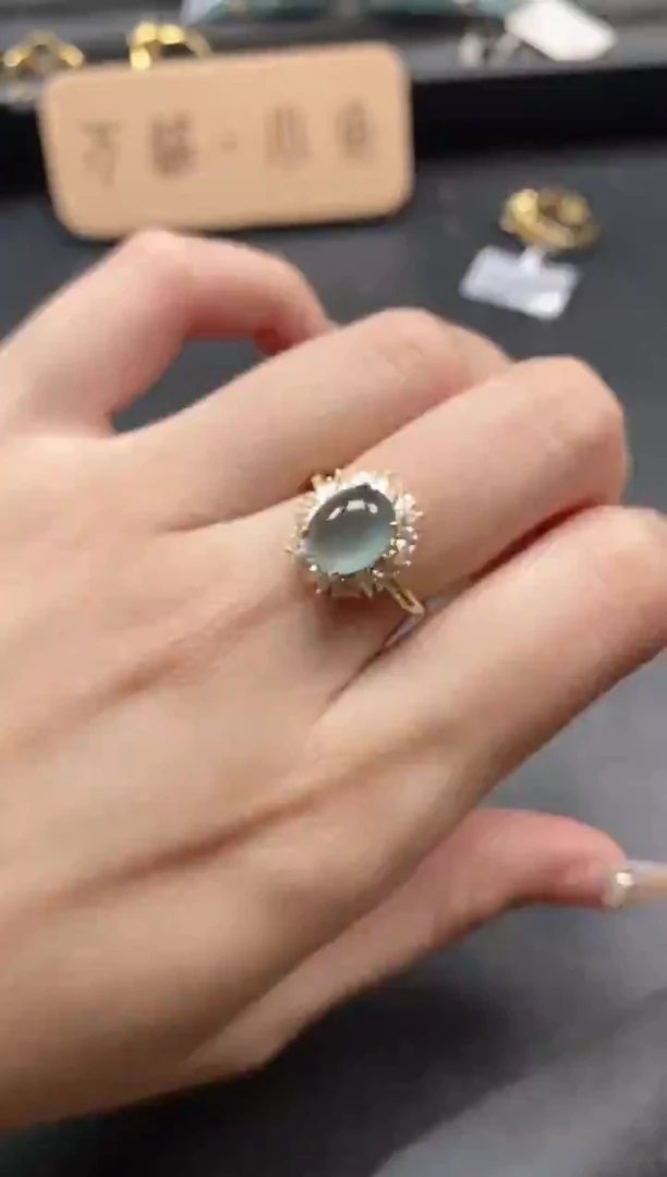 银S925镶嵌戒指翡翠51151