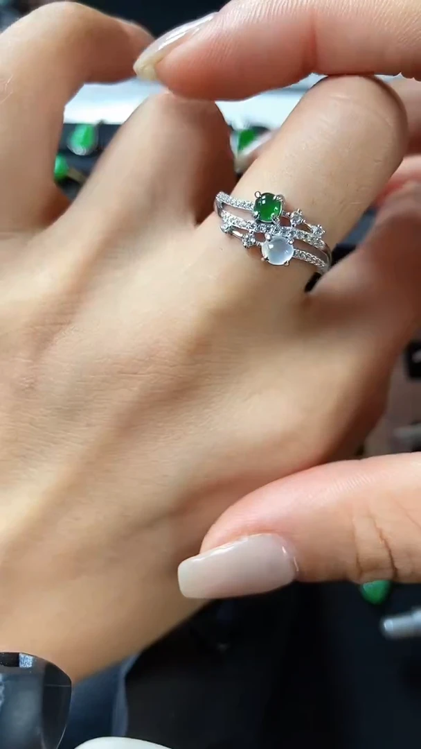 银S925镶嵌戒指翡翠1535