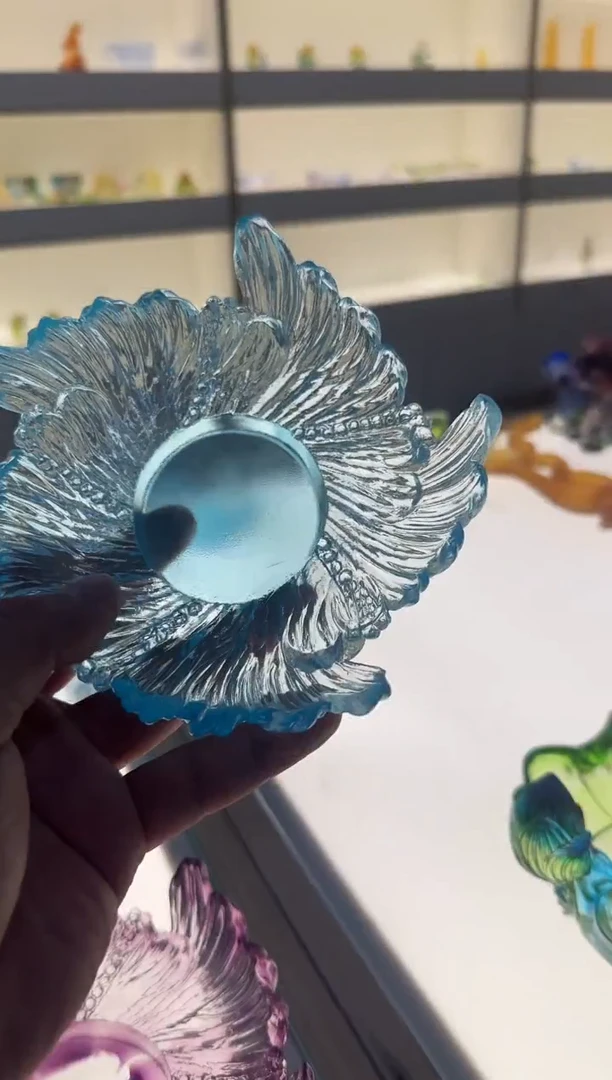 手工艺品琉璃风生水起果盘