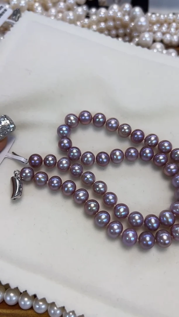 颈饰银S925镶嵌淡水珍珠8.5-9.5MM无核