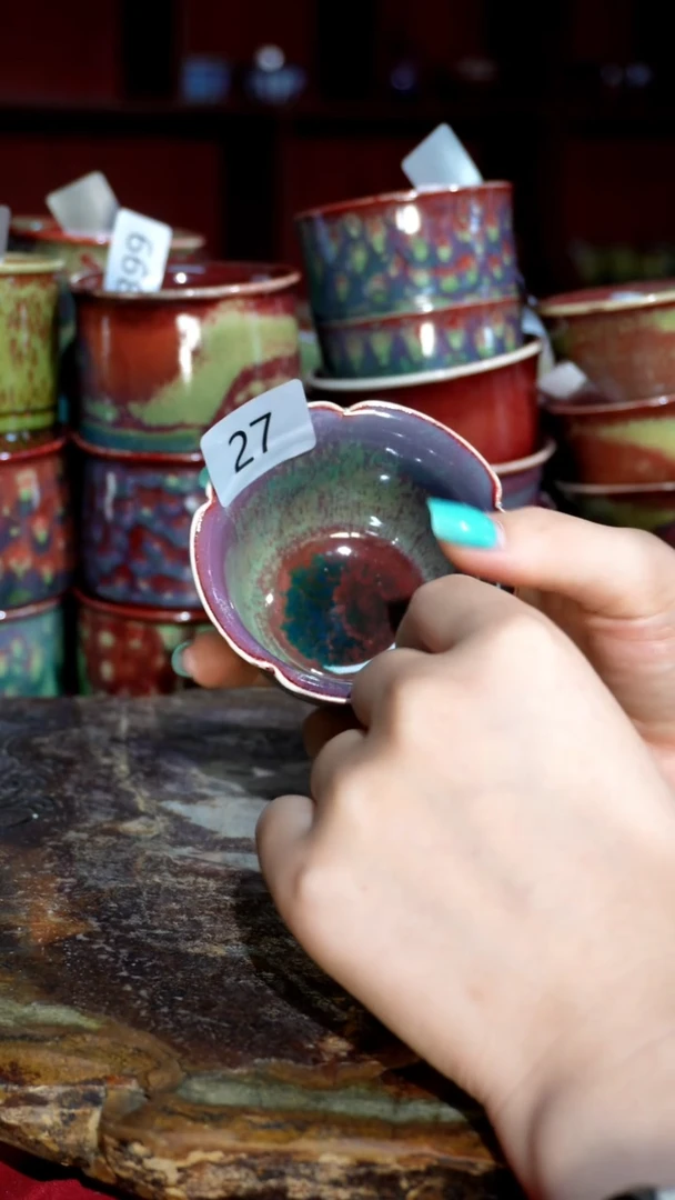 摆件精品窑变钧瓷茶器