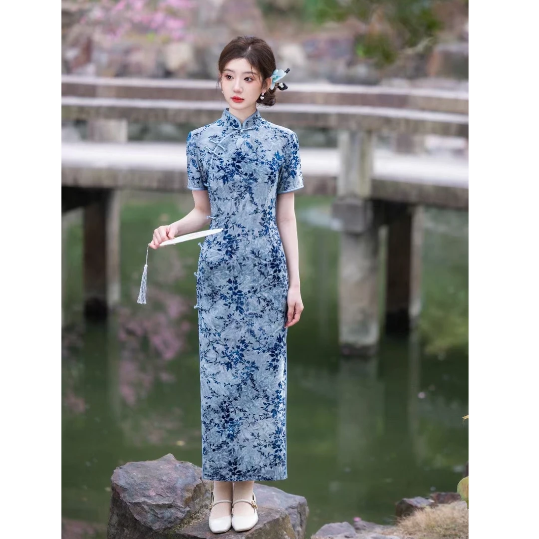 【小兰花】夏季新款旗袍复古气质优雅显瘦旗袍裙