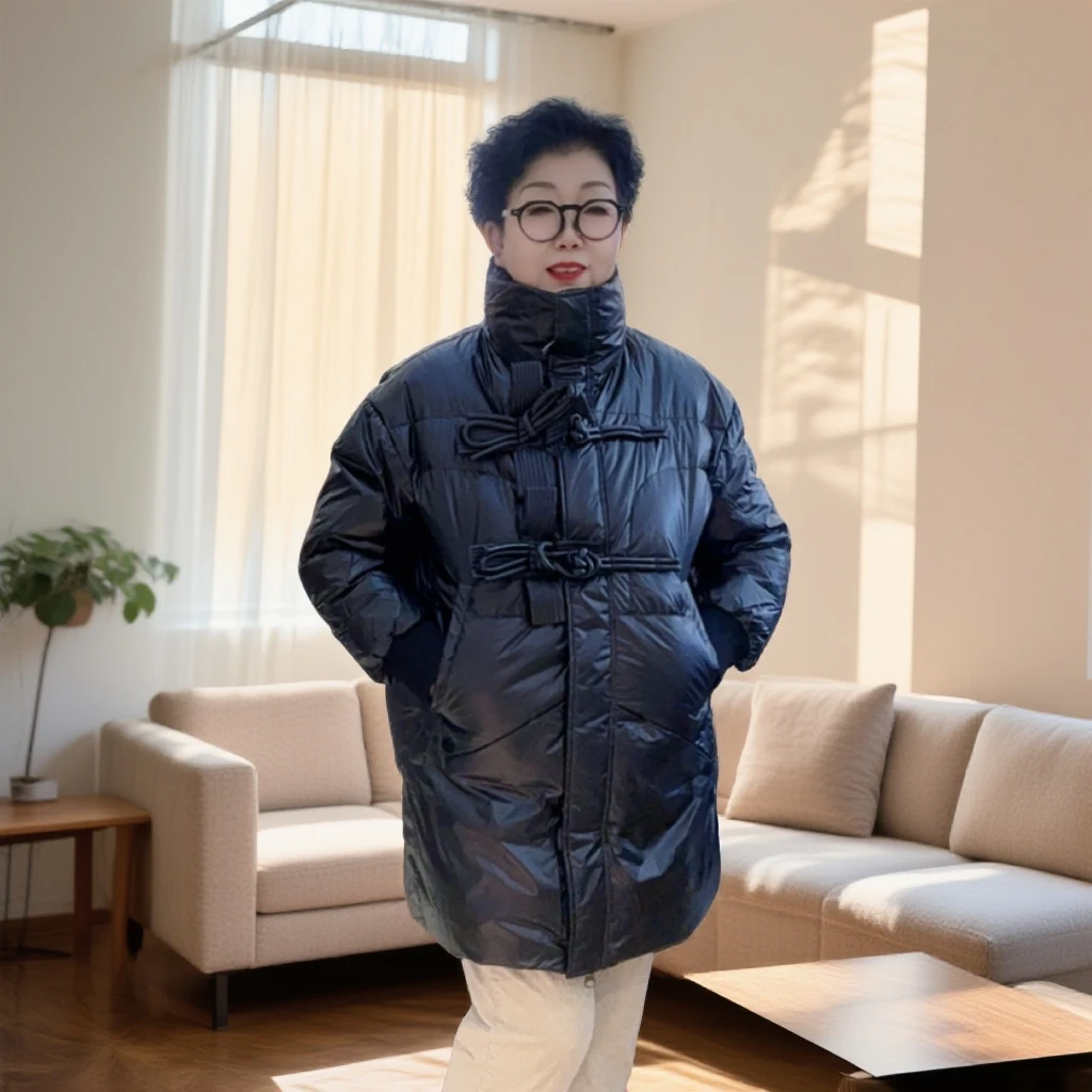 【贵丽坊】金影奇新中式国风盘扣中长款甜美风冬季棉衣外套98962