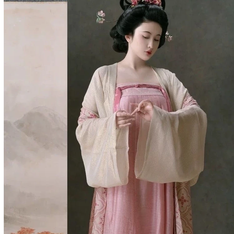 【金粉流光】唐制汉服法门寺批衫一片式衫裙对襟齐胸飘逸仙气汉元素