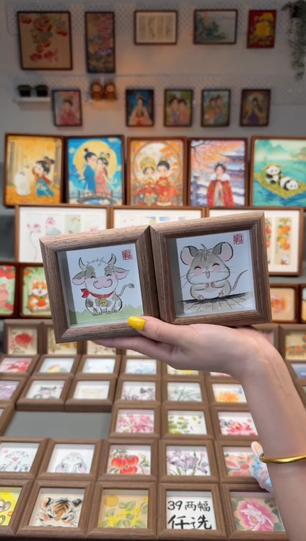 国画小牛 小老鼠 手绘国画11