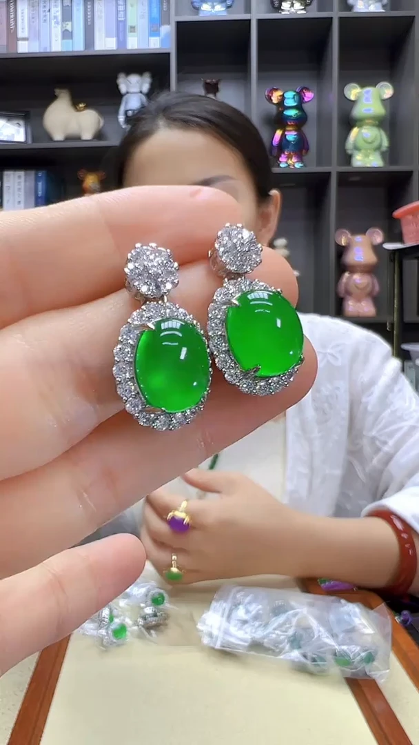 翡翠银S925镶嵌颈饰丹丹diy劲饰