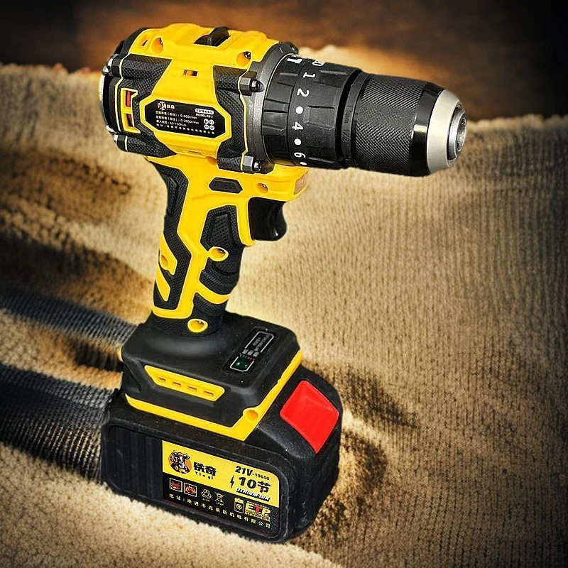 铁奇 纯铜无刷三功能带冲击大钢炮电钻  13MM大夹头  两电+座充