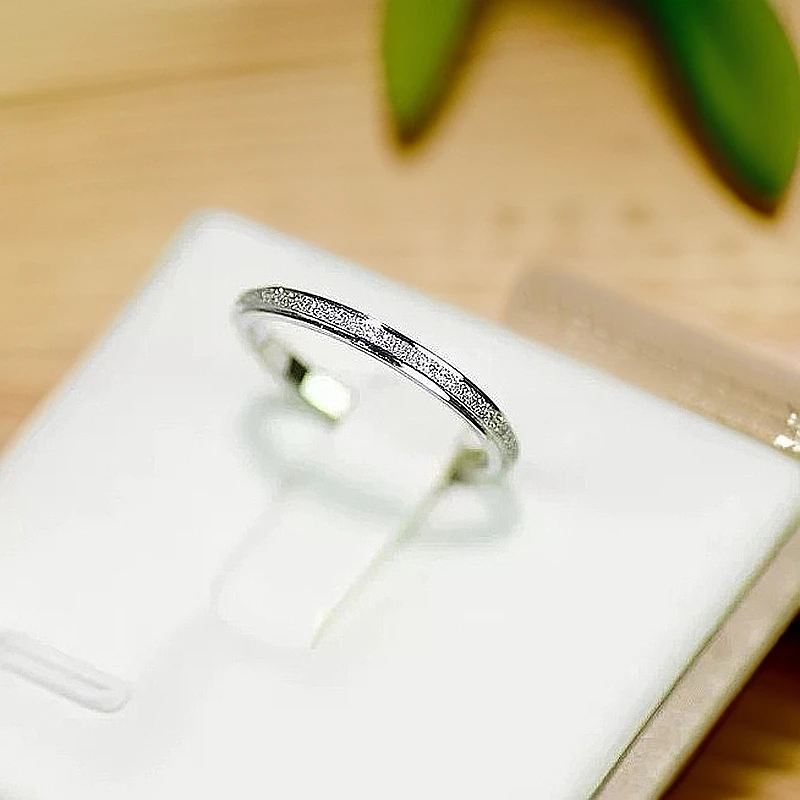 足银戒指 足银990闭口  星光点点 清冷系列细闪戒指 小众设计款
