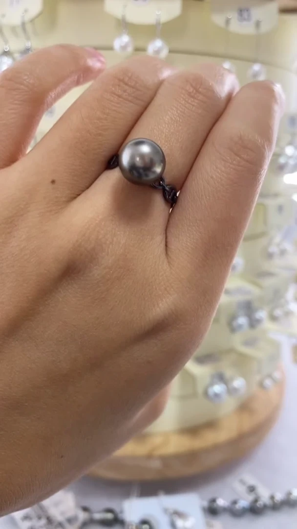【闪购商品】海水珍珠戒指银S925镶嵌大溪地戒指