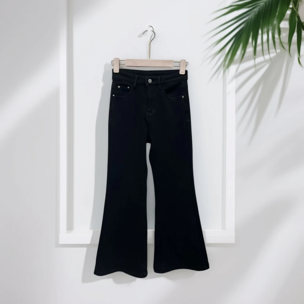 1197加绒加厚微喇牛仔裤女款时尚百搭简约显瘦牛仔裤