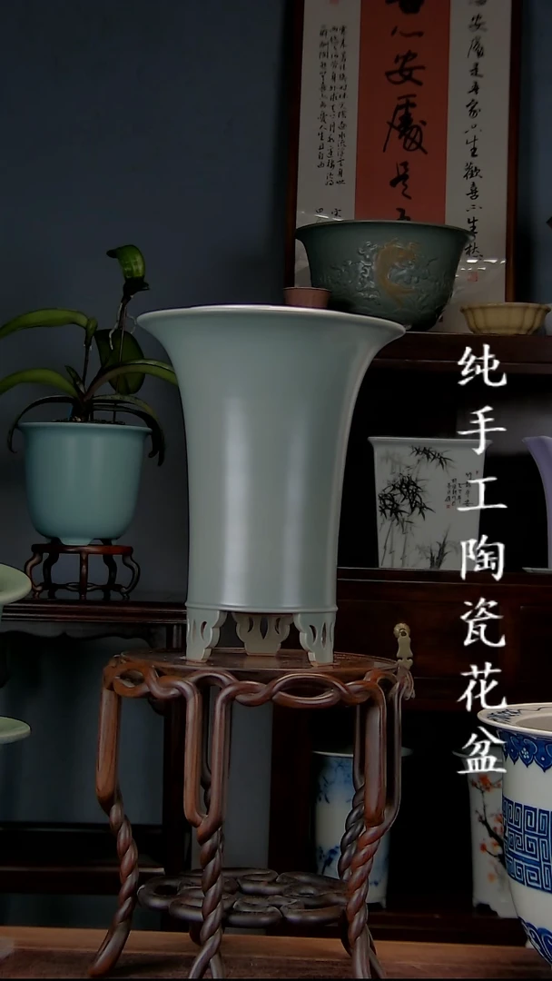景德镇手工陶瓷花盆