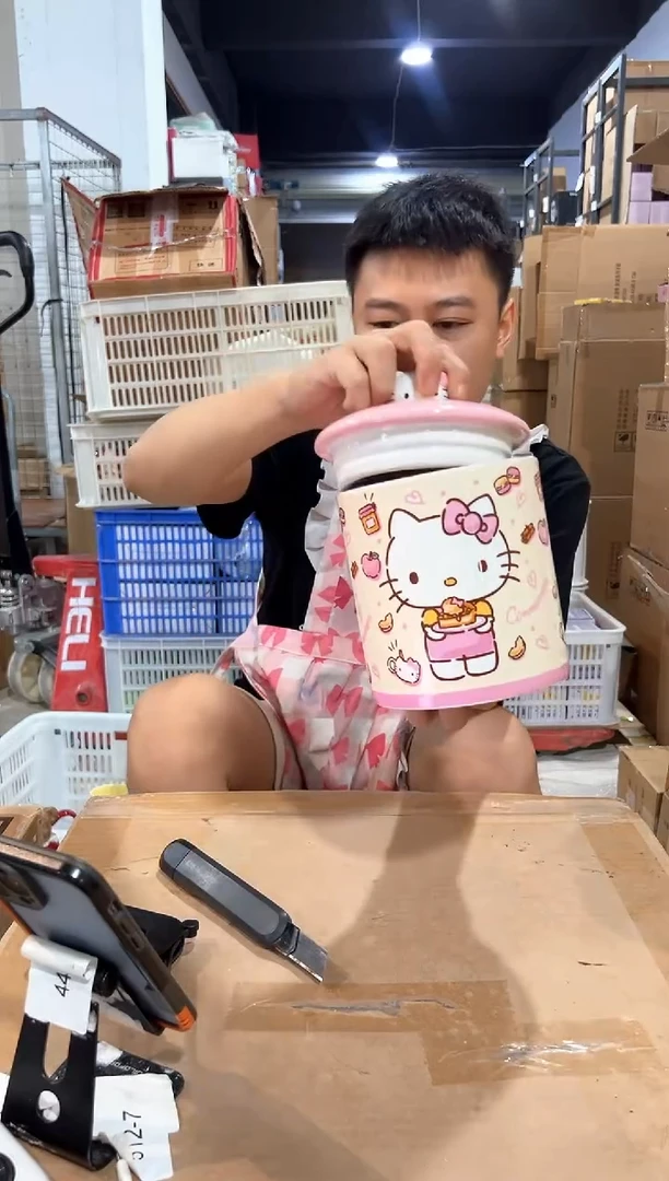 瓷片B款粉色kt储物罐