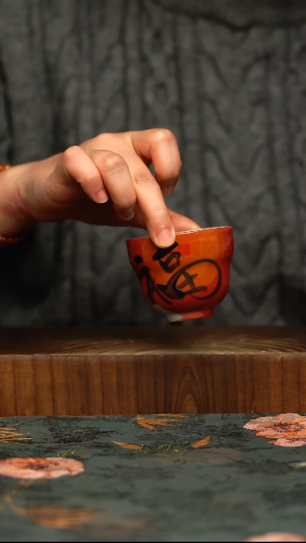 杯釉下彩手工手绘同款陶器