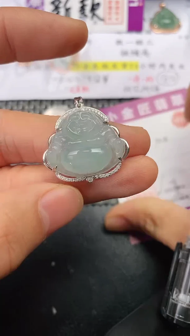 颈饰银S925镶嵌翡翠余***就挂件