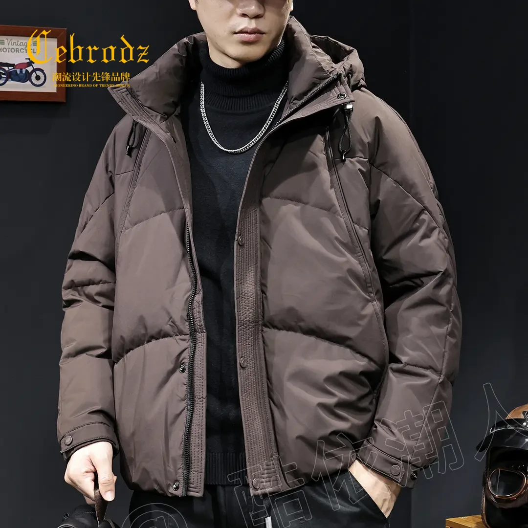 法国Cebrodz美式复古户外防寒连帽羽绒服男保暖外套冬季新款宽松