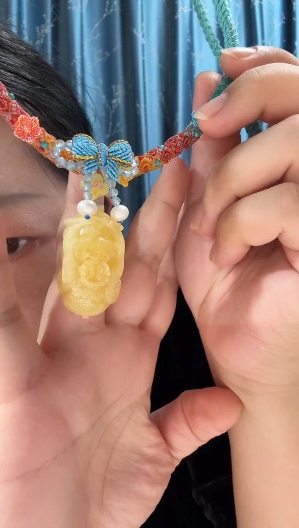 蜜蜡项链未镶嵌蜜蜡美人鱼项链