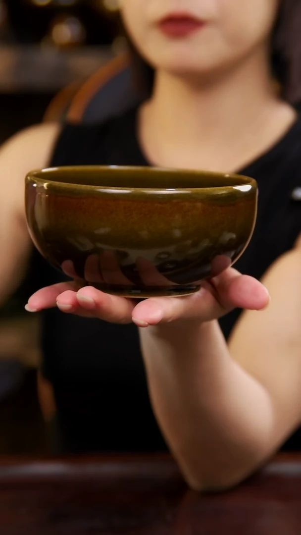 鳝鱼黄色碗2个原矿釉