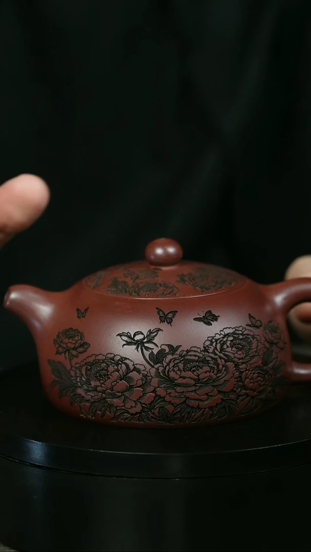 茶壶紫砂A****?H1795陆建平牡丹半月