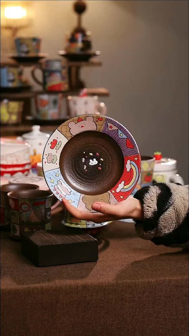 景德镇禧看陶瓷-紫砂盘子