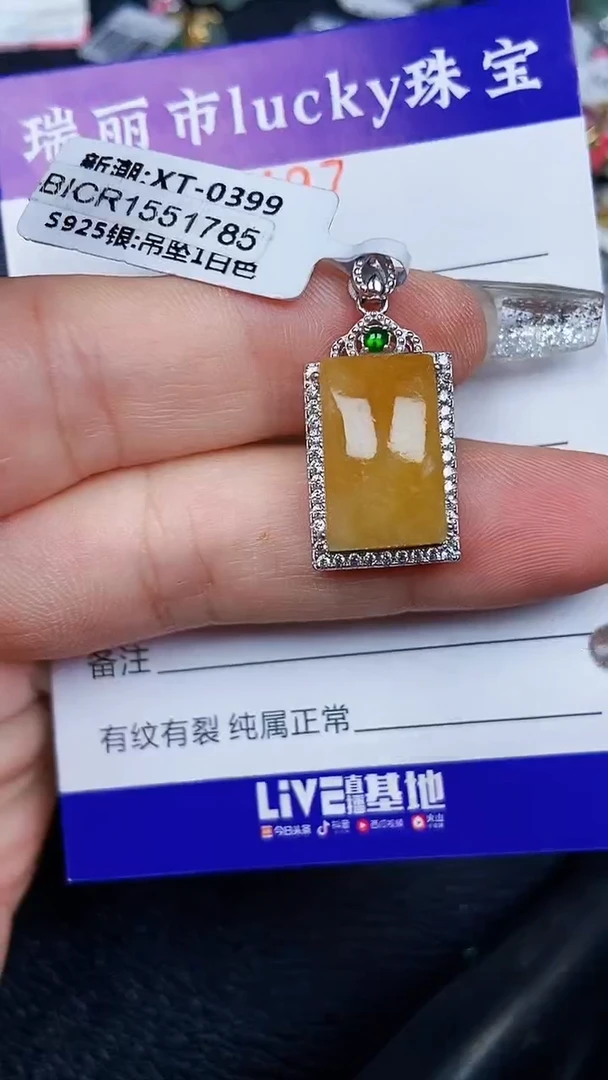 颈饰银S925镶嵌翡翠7497