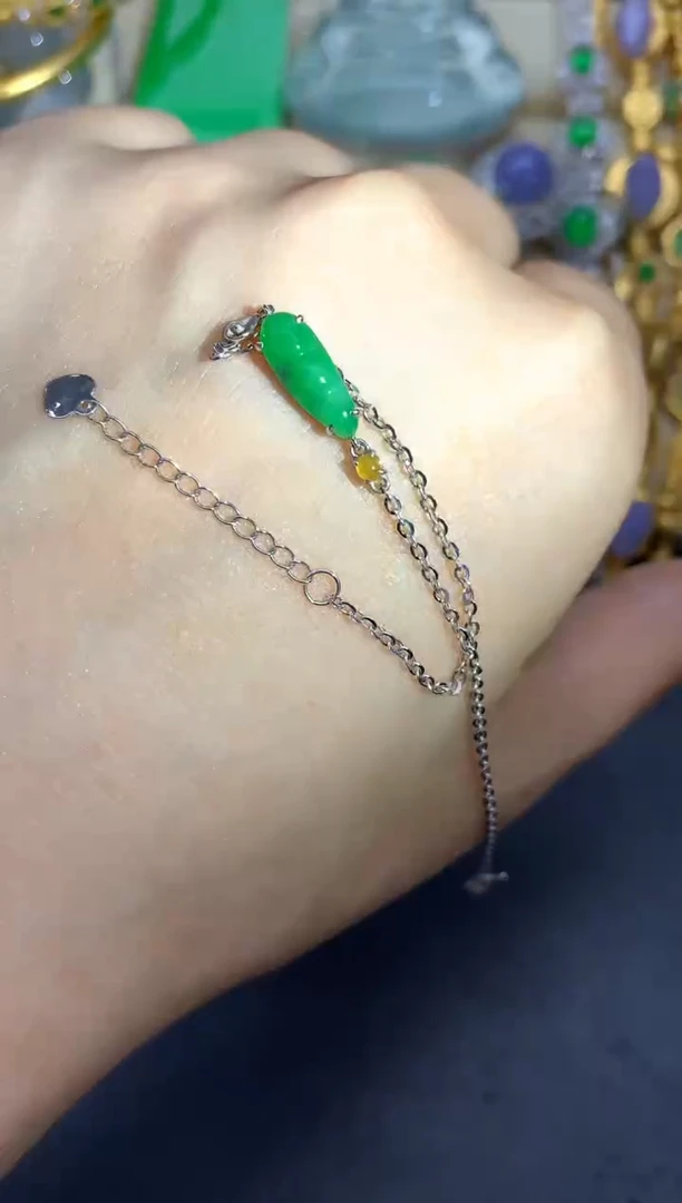 18K金镶嵌手链翡翠161-中国好珍宝