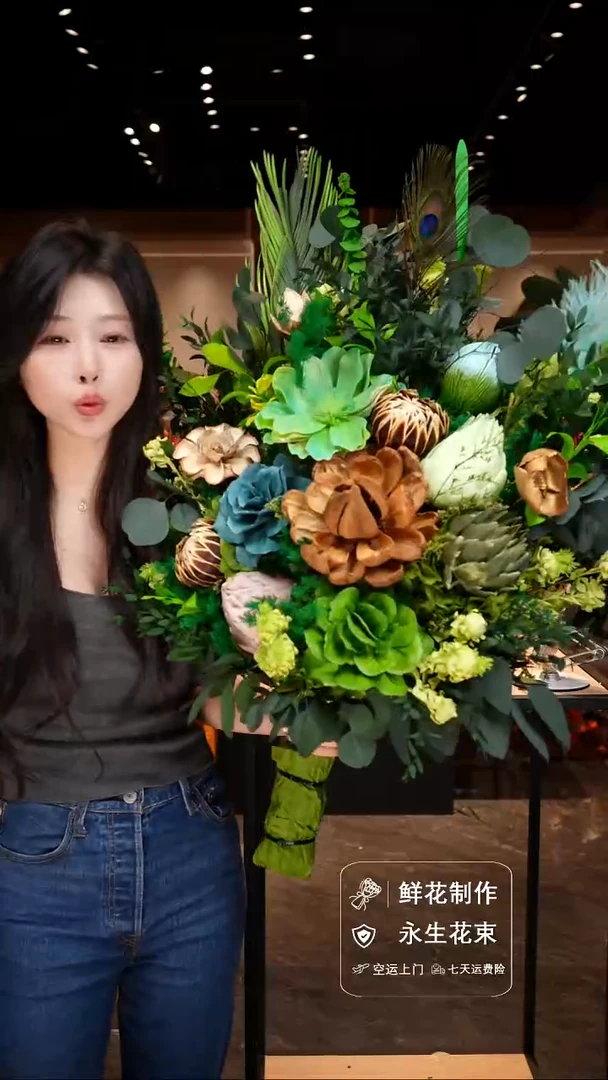 手工艺品琉璃手工花器花束空运包邮送货上门-以图片为准