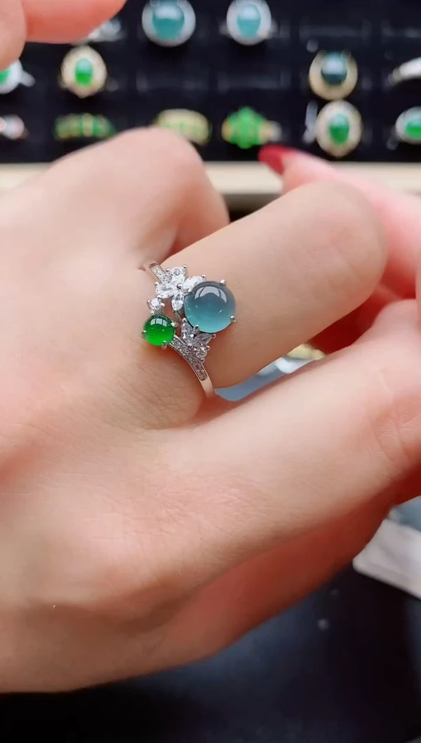 【闪购商品】翡翠戒指银S925镶嵌12121