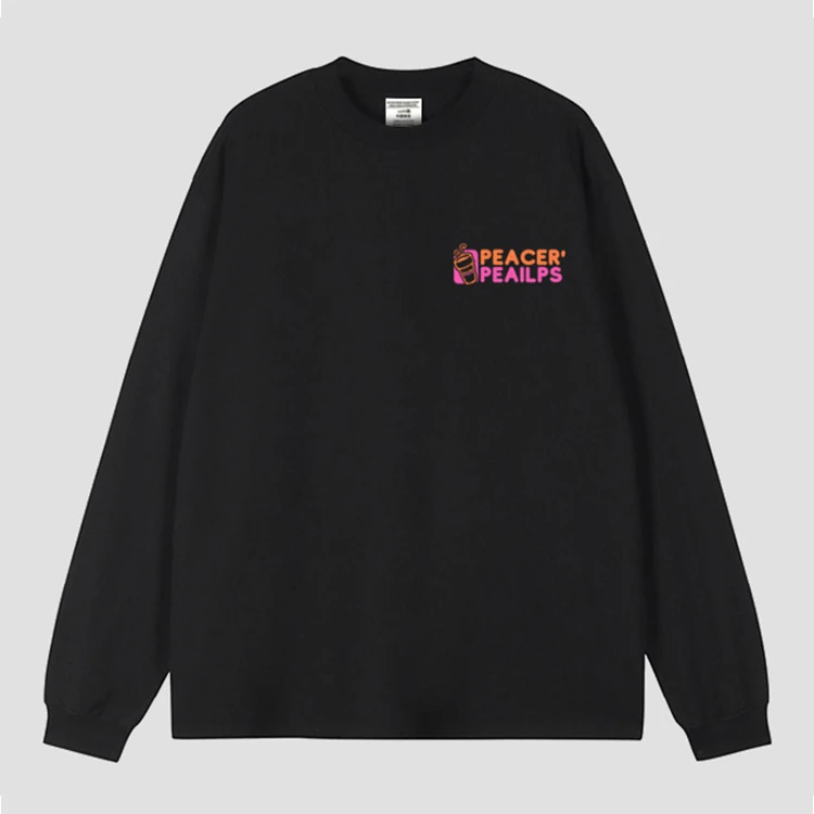 特大码300斤ins潮牌重磅纯棉内搭秋季创意字母印花街头长袖T恤男