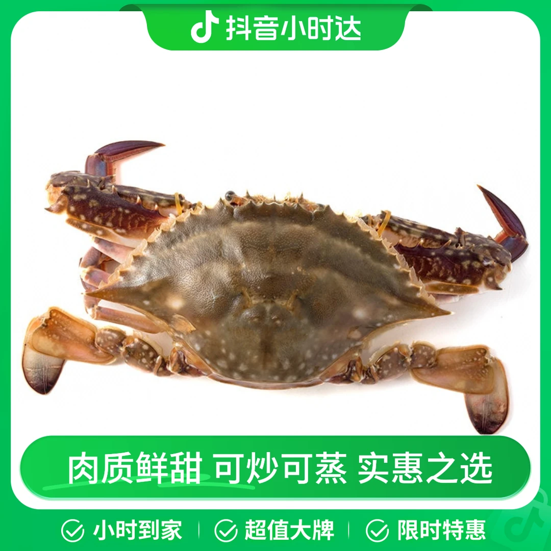 鲜活不完美梭子蟹(3-5只) 约500g