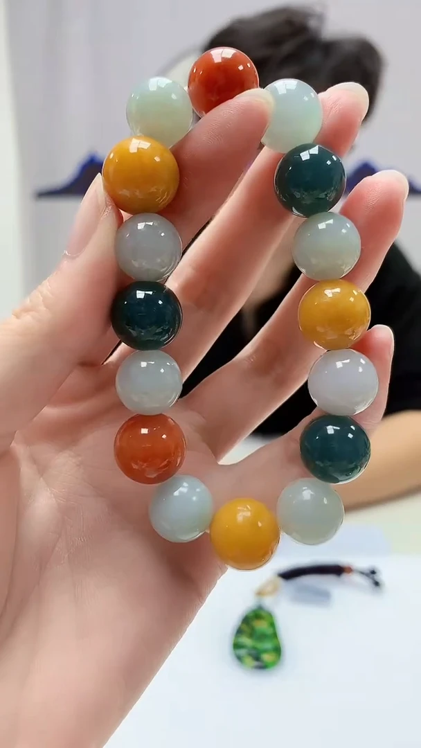 定制翡翠未镶嵌4688zm-毛货手串31