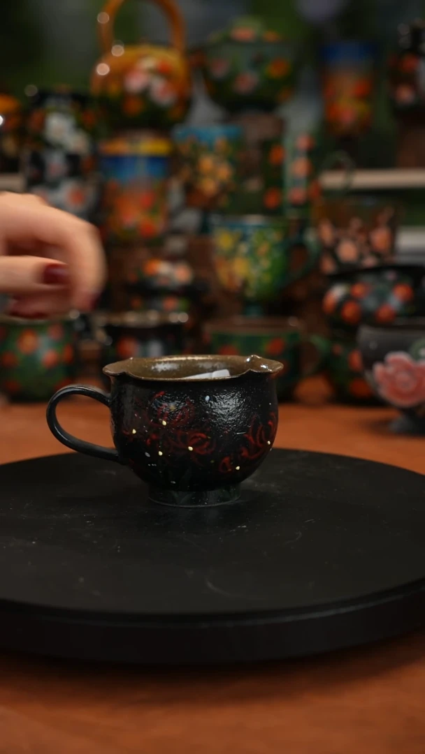 紫砂油画釉下彩手绘