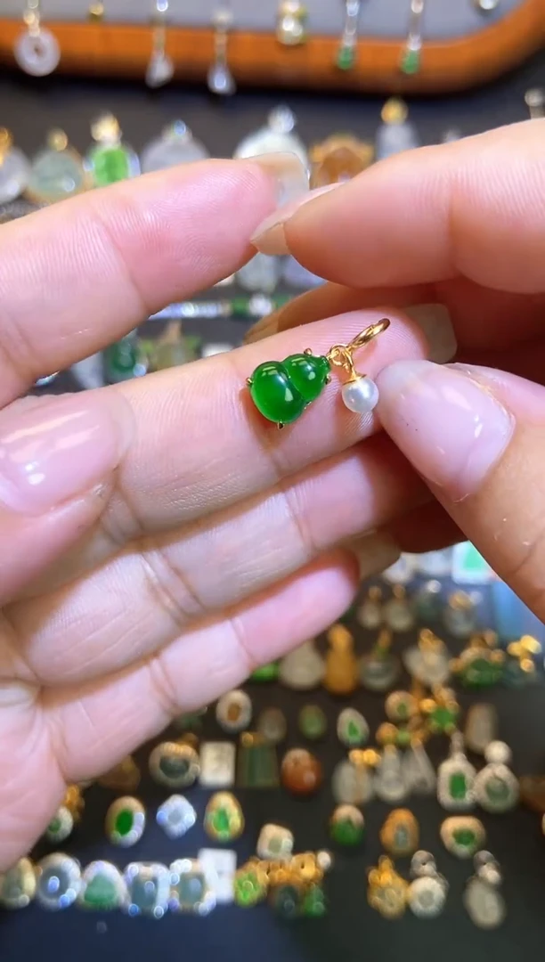翡翠银S925镶嵌吊坠(不含链)1