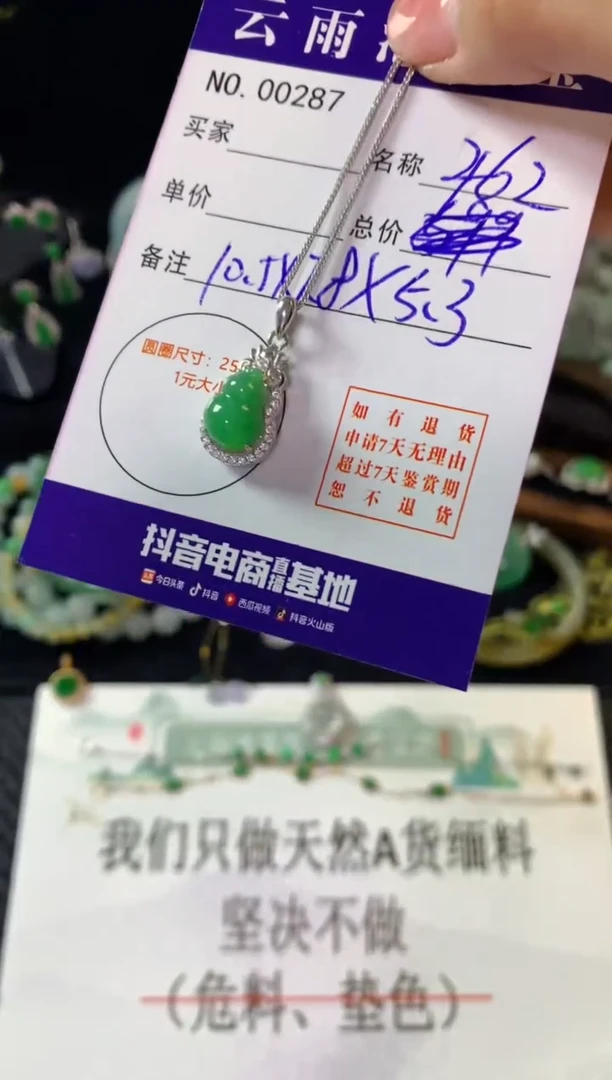 翡翠银S925镶嵌颈饰翡翠