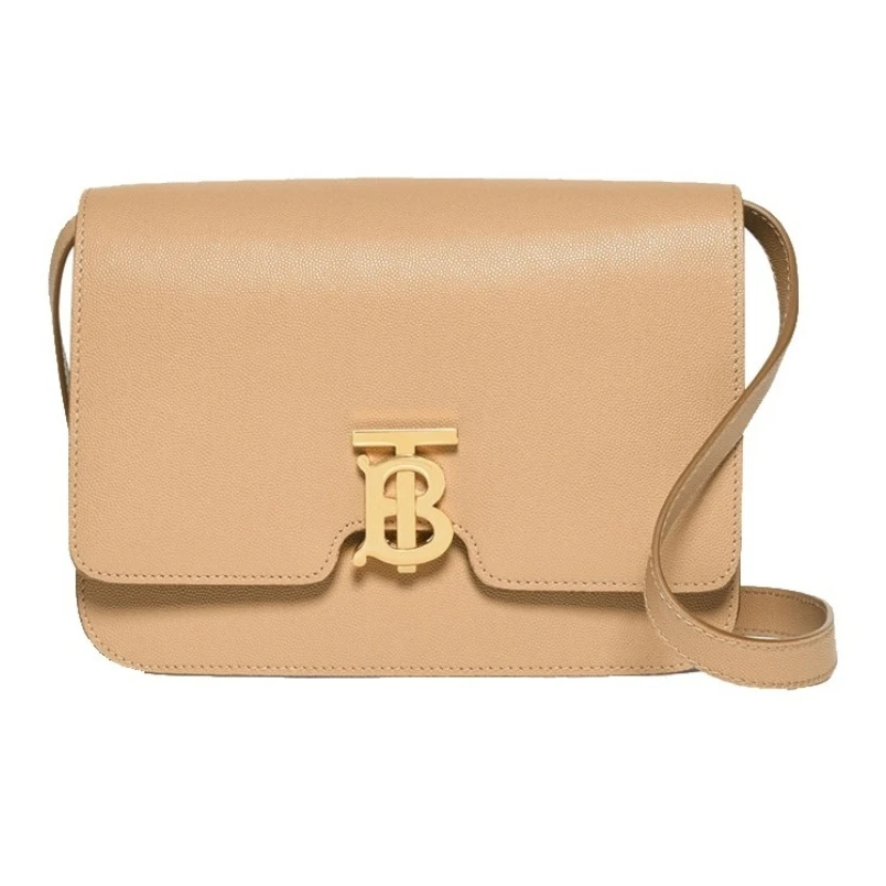 99新 BURBERRY/博柏利 Bt金标驼色邮差包