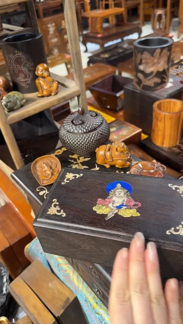 【闪购商品】木木艺紫檀坐财神机关盒198.888