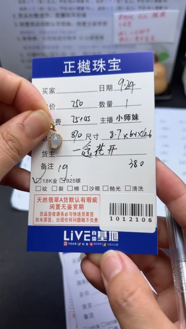 18K金镶嵌配石翡翠ZYZB-1012106
