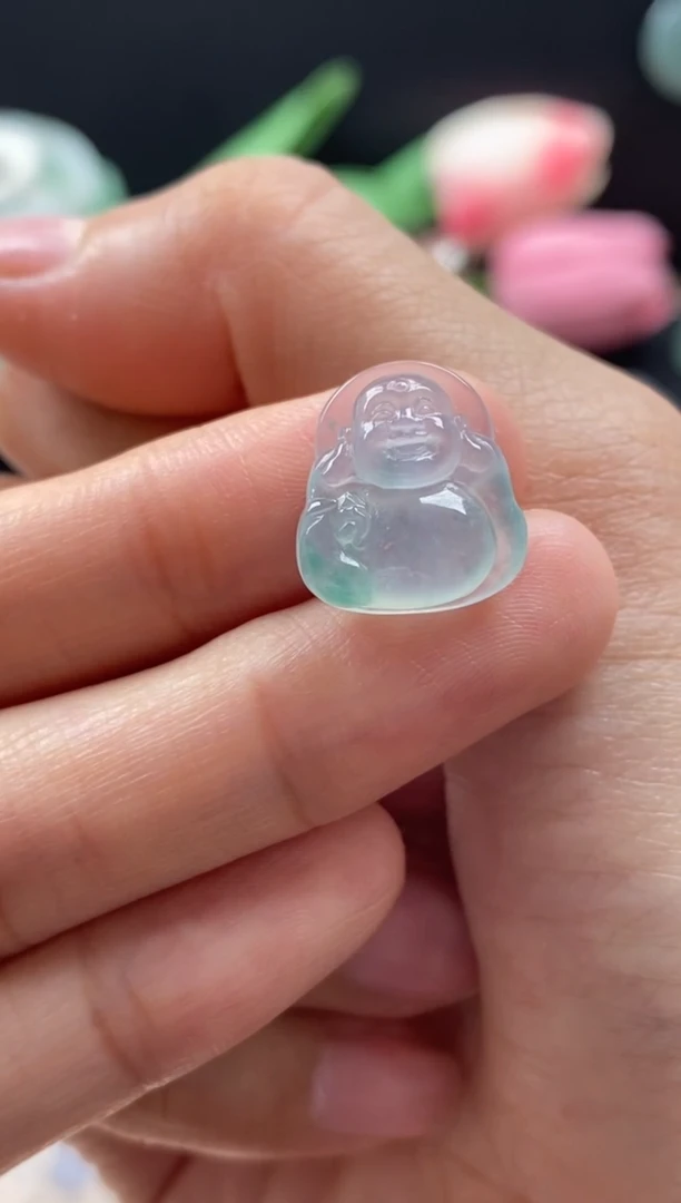 【闪购商品】翡翠颈饰未镶嵌翡翠冰飘花佛公