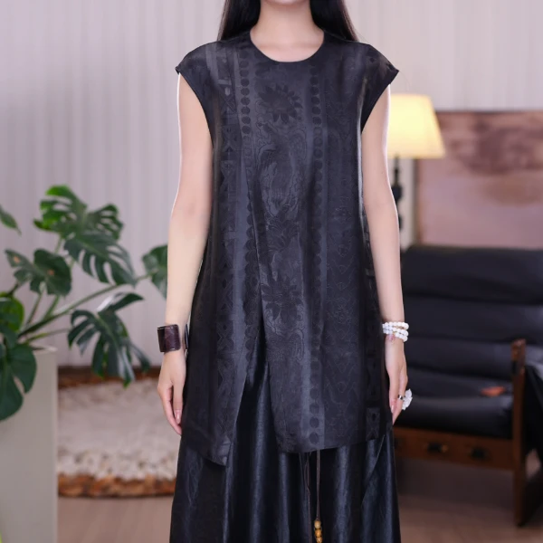 『星奈』桑蚕丝香云纱显瘦气质时尚百搭新中式设计款马甲