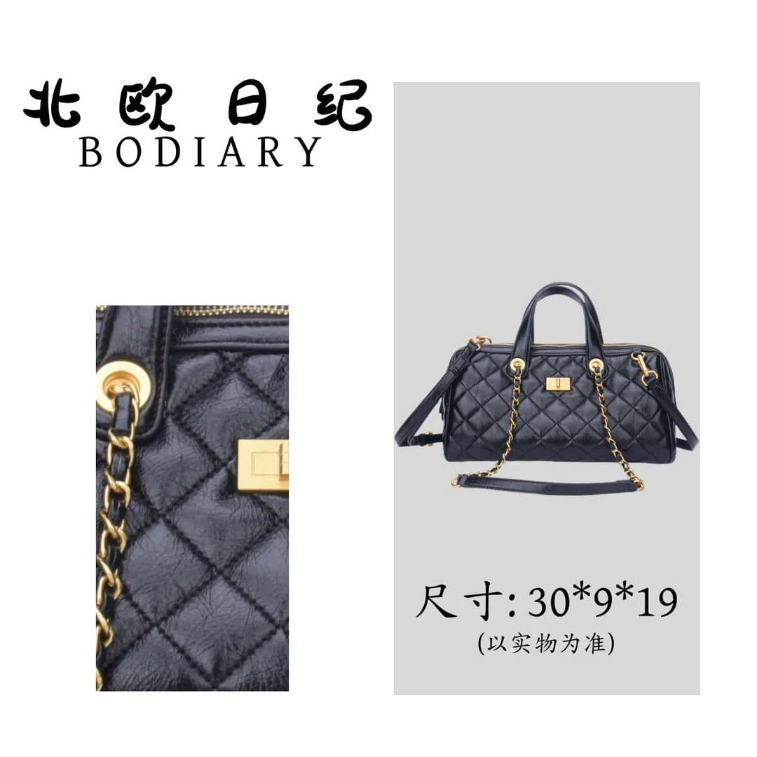 北欧日纪 HK2668-通勤时尚百搭手提单肩轻奢斜挎包30*9*19