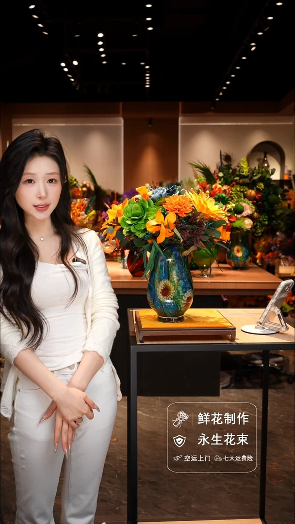 手工艺品琉璃手工花器花束空运包邮送货上门-以图片为准