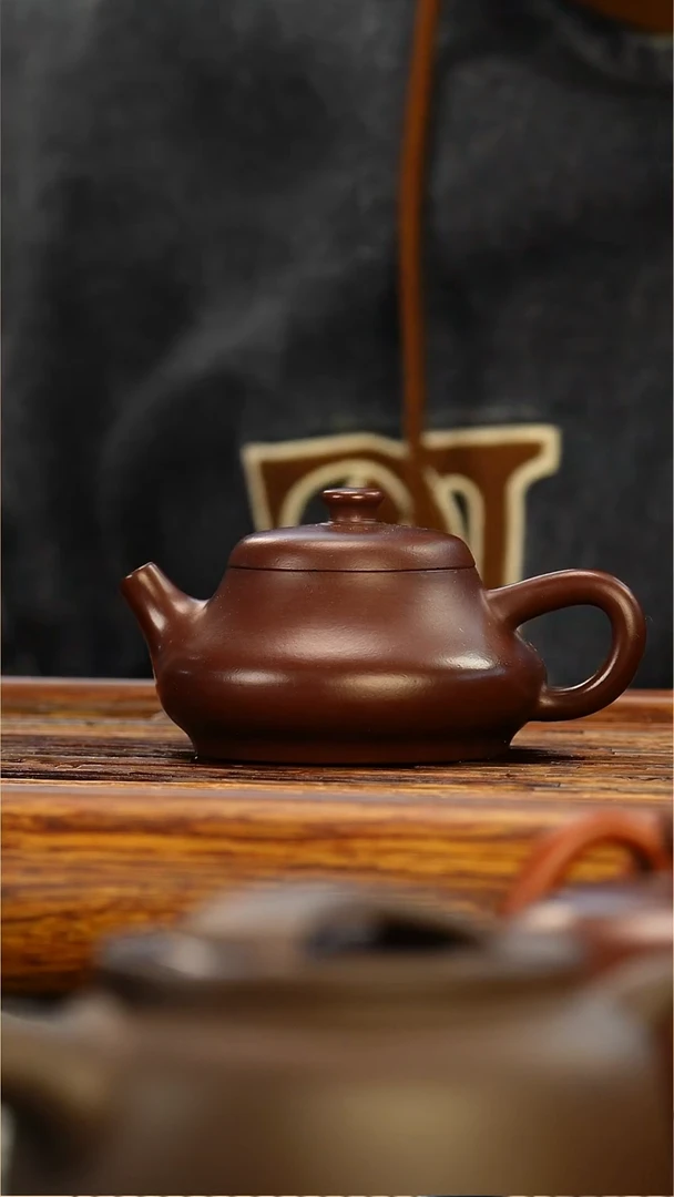 茶壶紫砂深井老紫泥石瓢