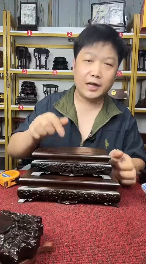 木非洲黑檀长方底座套二22.5*15/18.5*12CM