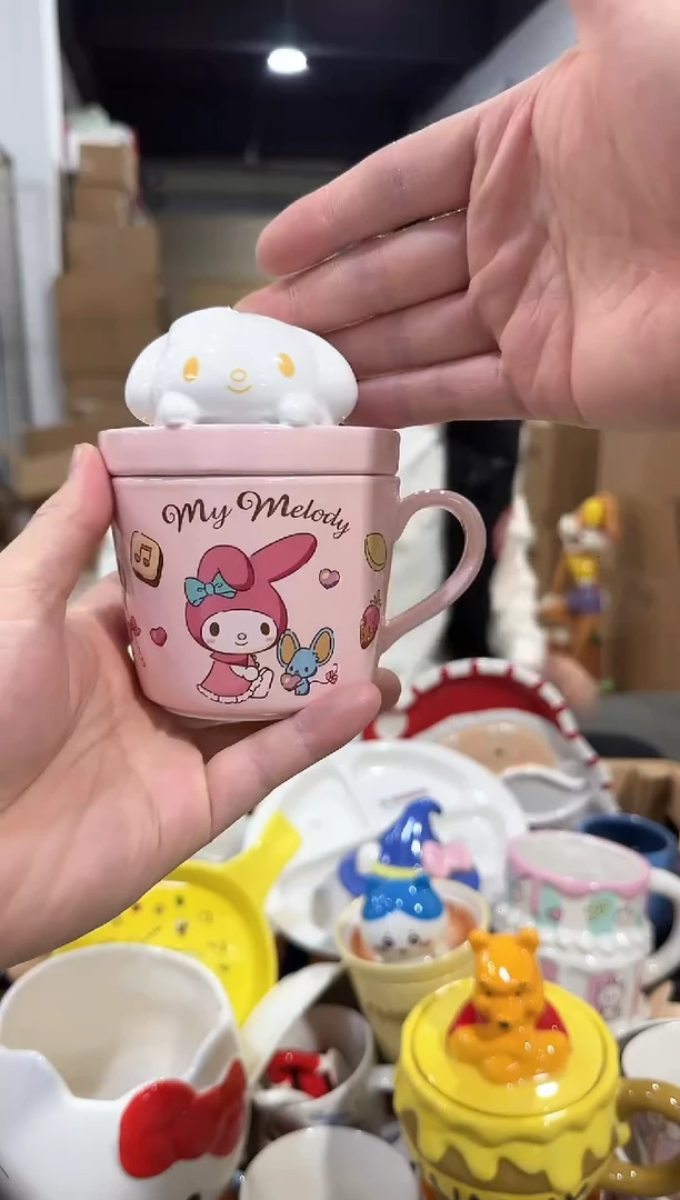 瓷片原盒美乐蒂甜品带盖杯