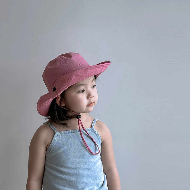 儿童户外登山纯色洋气速干遮阳帽子夏季男童女童宝宝小孩防晒帽